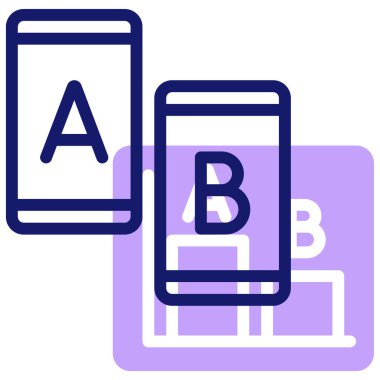 bölünmüş test simgesi, vektör illüstrasyonu 