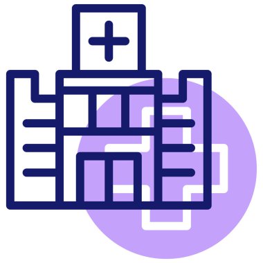 Hastane binası simgesi, vektör illüstrasyonu basit tasarım