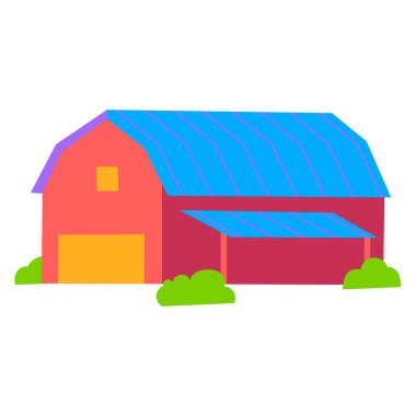 Ahır. Web simgesi vektör illüstrasyonu