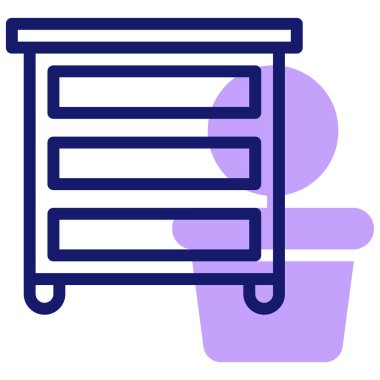 Çekmeceler. Web simgesi vektör illüstrasyonu