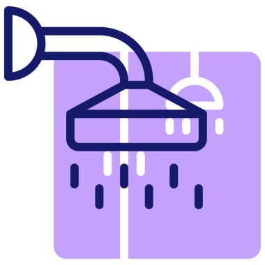 Duş simgesi, basit vektör illüstrasyonu 