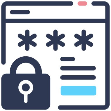 parola web simgesi basit illüstrasyon