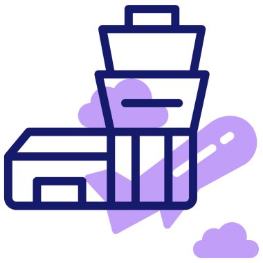 Havaalanı. Web simgesi basit illüstrasyon 