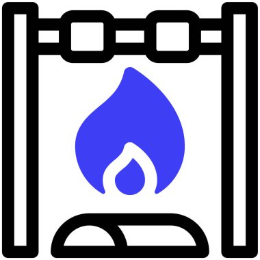 Gaz ocağı. Basit resimleme