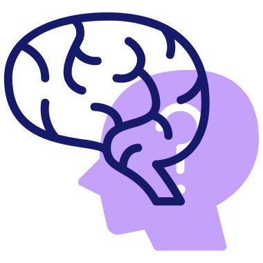 Beyin fırtınası ve zihin ikonu. Beynin özet çizimi