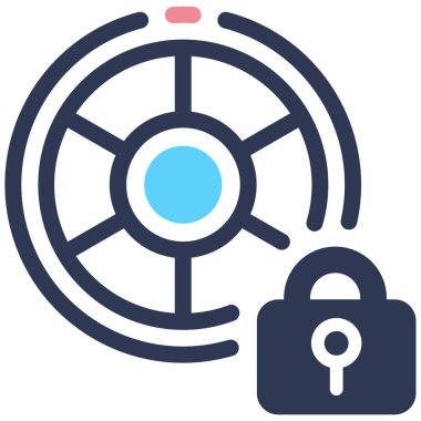 Güvenlik. Web simgesi basit illüstrasyon