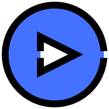 Mavi ve beyaz kare düğmesinin vektör illüstrasyonu