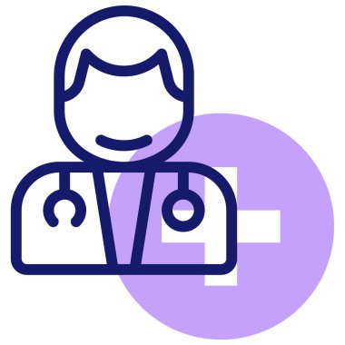 Doktor. Web simgesi basit illüstrasyon