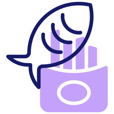 balık simgesi, vektör illüstrasyonu basit tasarım