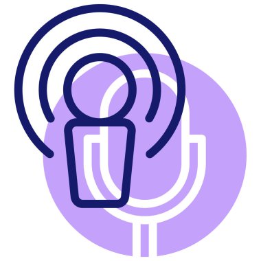 Podcast. Web simgesi basit illüstrasyon