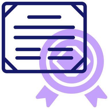 Sertifika simgesi, vektör illüstrasyonu basit tasarım