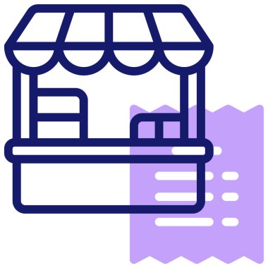 kiosk simgesi, vektör illüstrasyonu basit tasarım