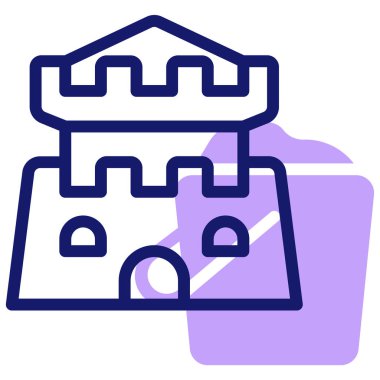 Kum Şatosu ikonu vektör illüstrasyonu