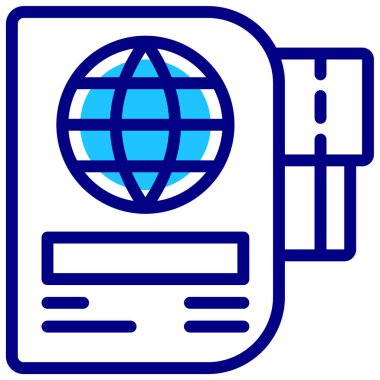 Pasaport web simgesi vektör illüstrasyonu