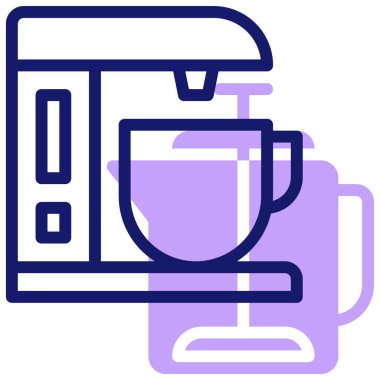 Kahve makinesi. Web simgesi basit illüstrasyon