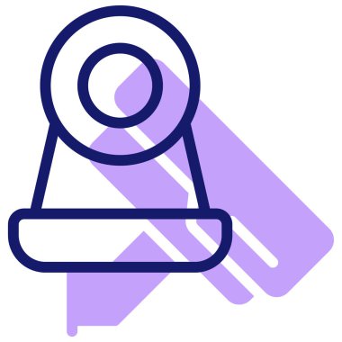 CCTV kamera simgesi, vektör illüstrasyonu basit tasarım