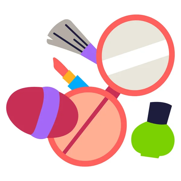 Maquillaje Accesorios Icono Plano Ilustración Vectorial — Vector de stock