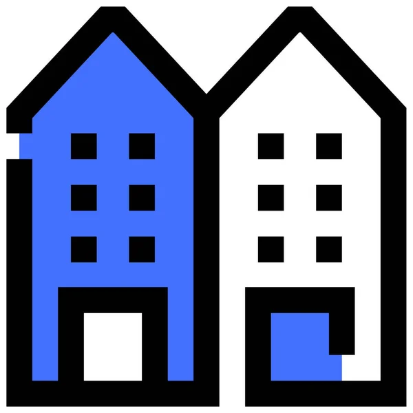 Vektorová Ilustrace Rezidenční Ikony — Stockový vektor