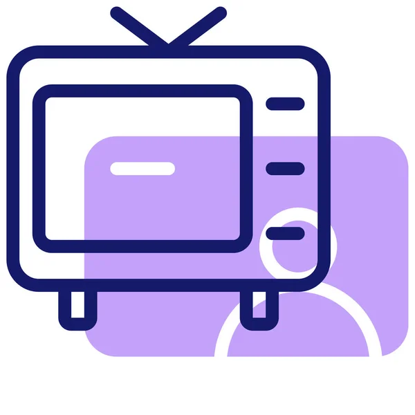 Icono Web Televisión Diseño Simple — Archivo Imágenes Vectoriales