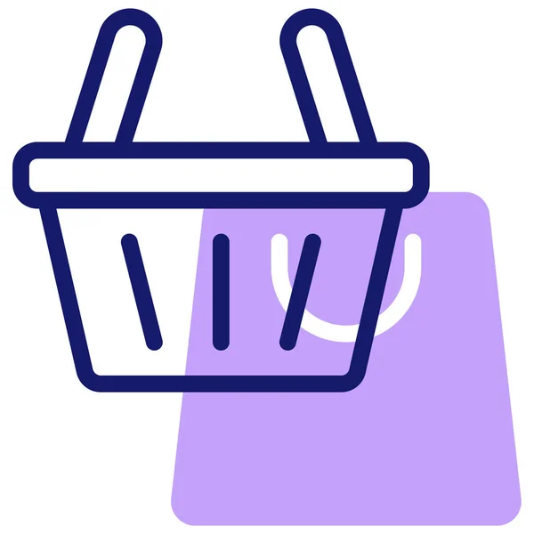 Compras Ícone Web Ilustração Simples —  Vetores de Stock
