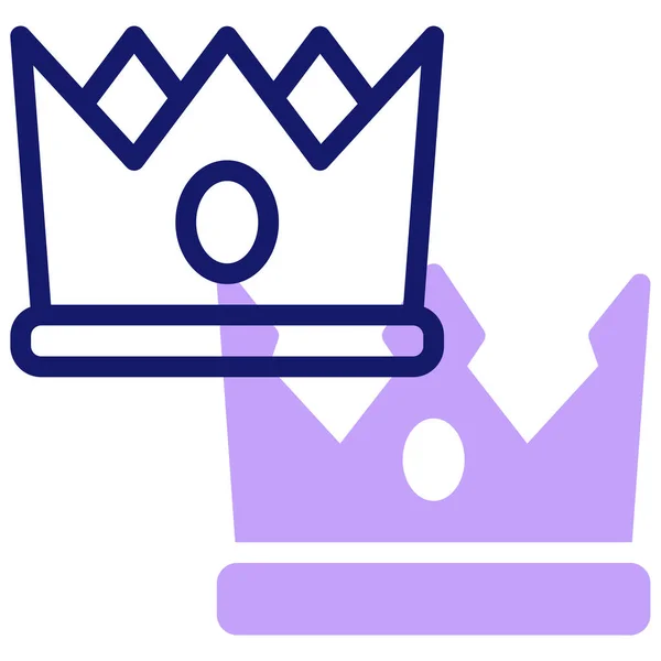 皇冠图标向量 细线标志 孤立的图例符号 — 图库矢量图片