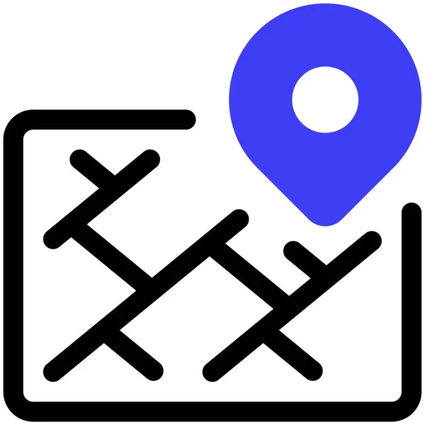 Pin Mapa Diseño Simple — Vector de stock