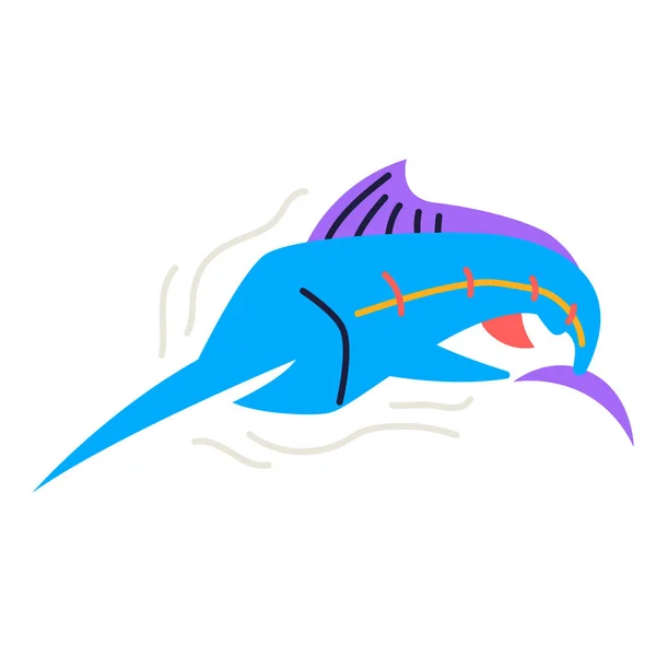 Illustrazione Vettoriale Icona Pesce Vela — Vettoriale Stock