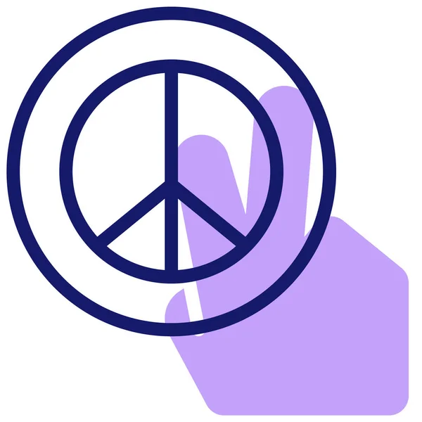 Peace Web Icon Simple Design — Stock Vector