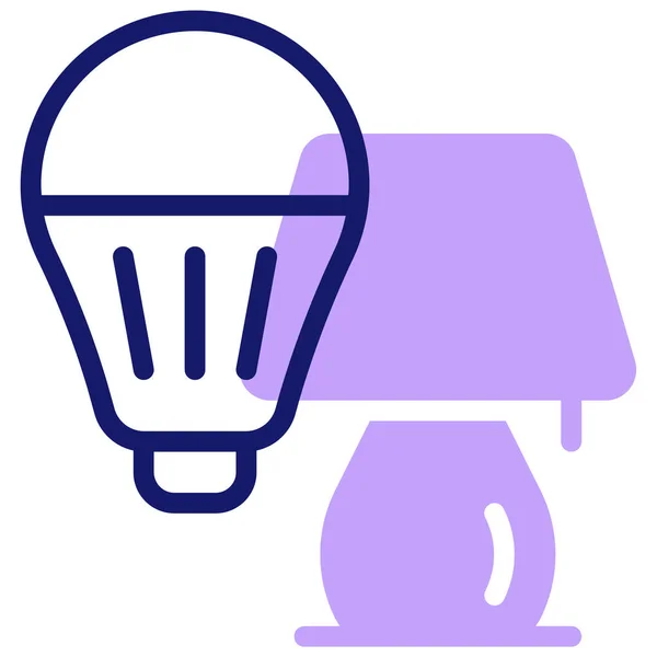 Lampe Icône Web Illustration Simple — Image vectorielle