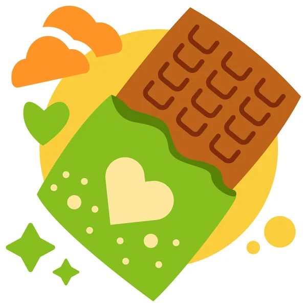 Barra Chocolate Ícone Web Ilustração Simples — Vetor de Stock