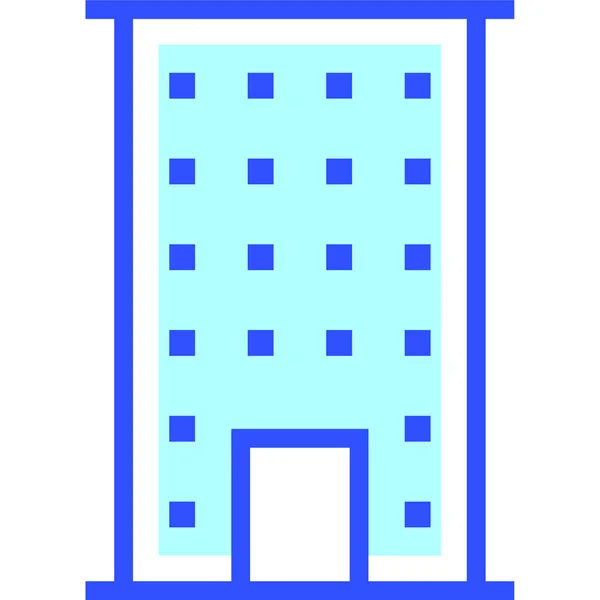 Edificio Dell Hotel Icona Web Semplice Illustrazione — Vettoriale Stock