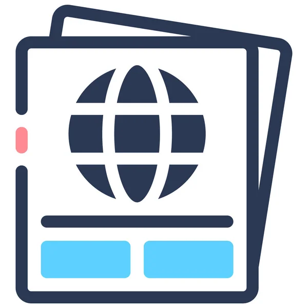 Εικονογράφηση Φορέα Εικονίδιο Ιστού Διαβατηρίου — Διανυσματικό Αρχείο