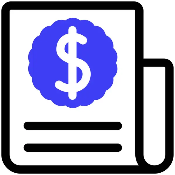 Ícone Vetor Relatório Financeiro Estilo Símbolo Liso Bicolor Cores Azuis — Vetor de Stock