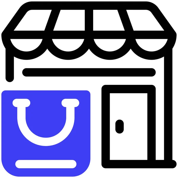 Compras Icono Web Ilustración Simple — Vector de stock