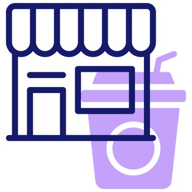 Dükkan. Web simgesi vektör illüstrasyonu