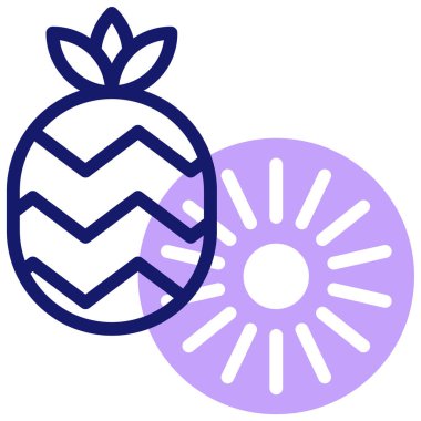 Ananas. Web simgesi basit illüstrasyon