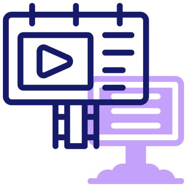 Billboard modern simgesi, vektör illüstrasyonu 