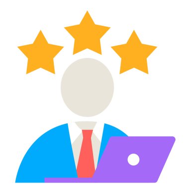 Yıldız simgesi, vektör illüstrasyonlu iş adamı