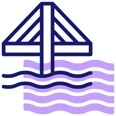 Köprü mimarisi web simgesi basit illüstrasyon 