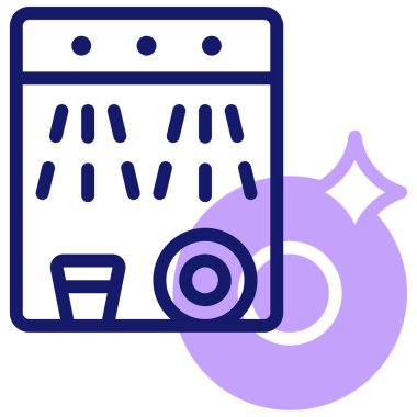 Çamaşır makinesi. Basit resimleme