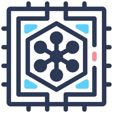 Gelecekteki teknoloji simgesi, vektör illüstrasyonu basit tasarım