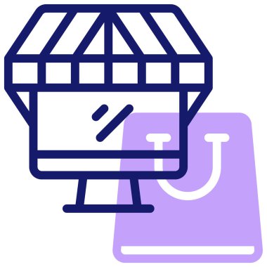 Çevrimiçi Depolama simgesi vektör illüstrasyonu