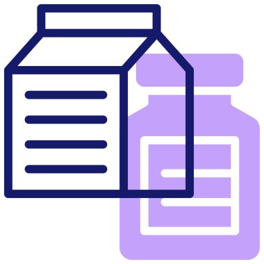 süt simgesi, vektör illüstrasyonu basit tasarım