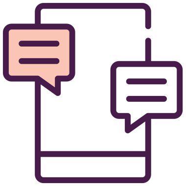 Sohbet simgesi, vektör illüstrasyonu basit tasarım