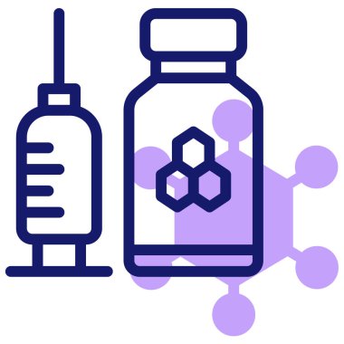 Tıbbi ve sağlık hizmeti vektör ikonu. biçim iki renkli düz sembol, mavi ve beyaz renkler, yuvarlak açılardır