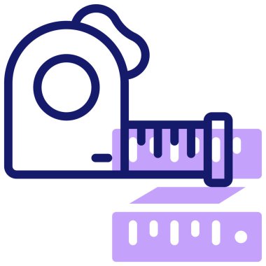 Ölçüm bandı. Web simgesi basit illüstrasyon