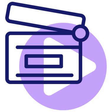 Clapperboard simgesi, vektör illüstrasyonu basit tasarım