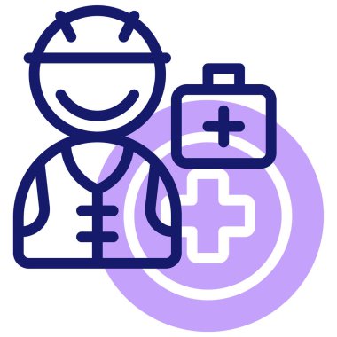 doktor vektör simgesi web ve mobil için basit dış hat sembolü