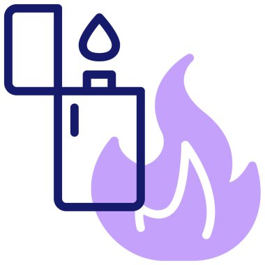 Çakmak ve gaz yakma ikonu. Elektrikli meşalenin özet vektör çizimi