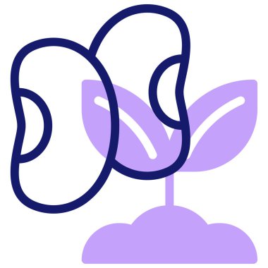 Arkaplanda izole edilmiş tohum simgesi çizimi 